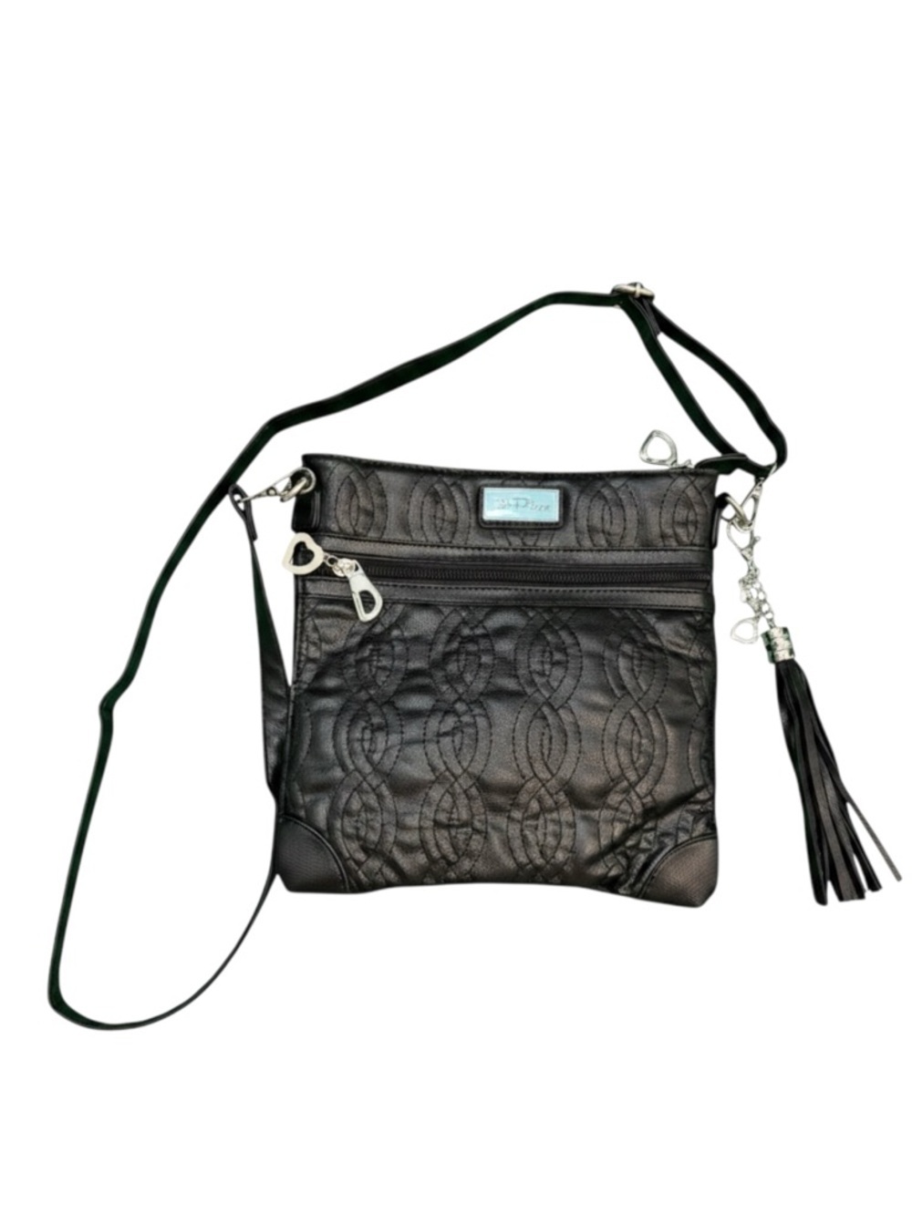 Bella Russo Black Quilted Vegan Leather Crossbody women's  Bag.  NWOT